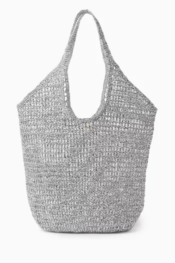 Medium Tote Bag in Metallic Paper-raffia