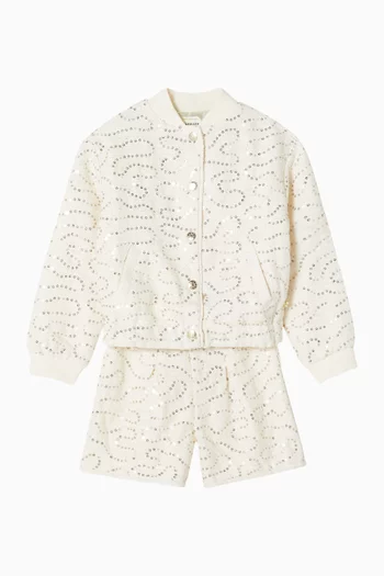 Sequin-embellished Shorts in Tweed