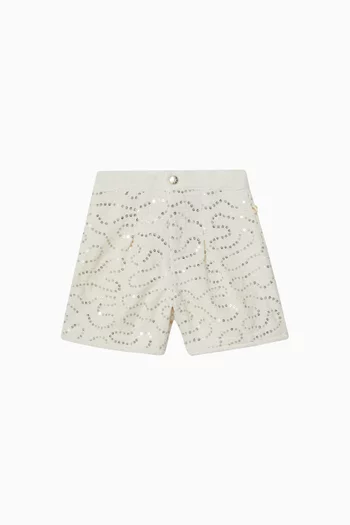 Sequin-embellished Shorts in Tweed