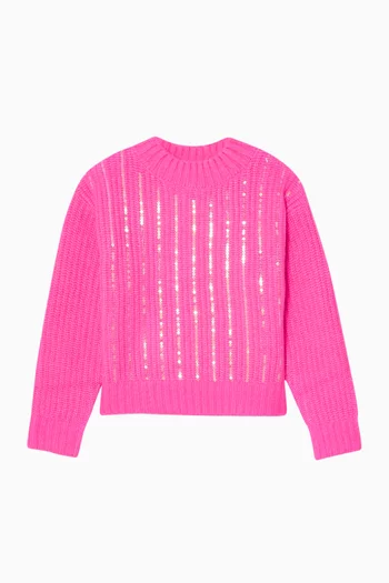 Sequin-embellished Knit Sweater