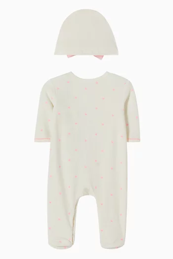 Romper & Beanie Set in Velour