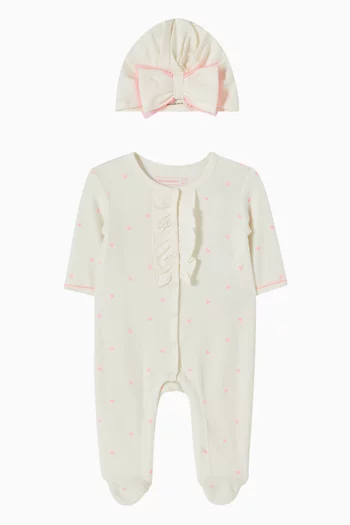 Romper & Beanie Set in Velour