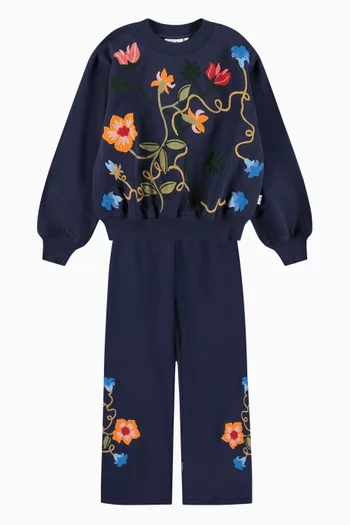 Floral Embroidered Sweatshirt in Organic Cotton