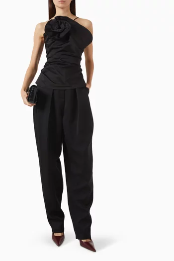 Rose One-shoulder Top in Cotton & Silk