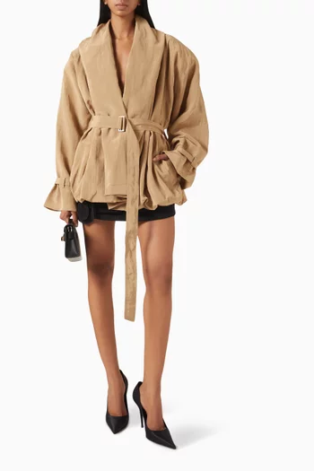 Belted Jacket in Viscose Blend