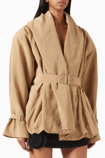 Belted Jacket in Viscose Blend
