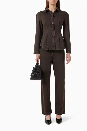 Peplum Shirt in Denim