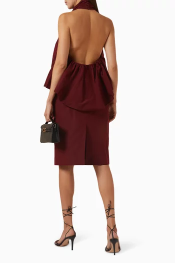 Open-back Halterneck Top in Cotton-silk