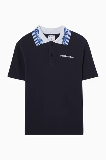Waves Collar Polo Shirt