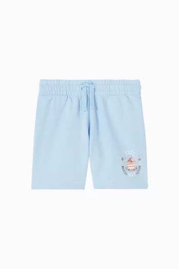 Graphic Casa Way Sweat Shorts in Cotton