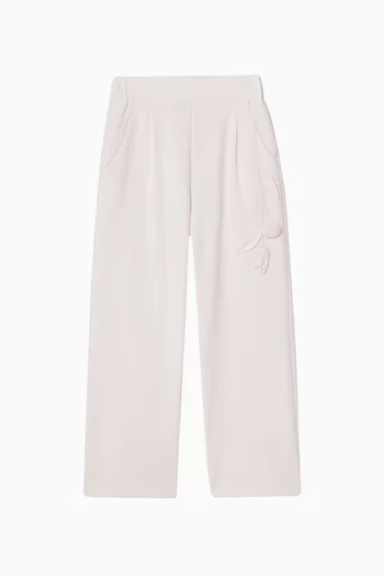 3D Embellished Culotte Pants in Cotton-blend
