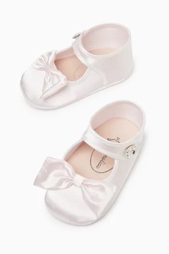 Bow & Crystal Button Booties