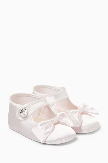 Bow & Crystal Button Booties