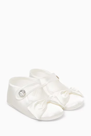 Bow & Crystal Button Booties