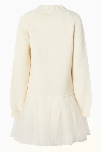 Sweater Dress in Tulle & Wool