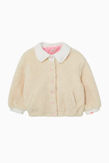 Button-up Jacket in Faux Shearling