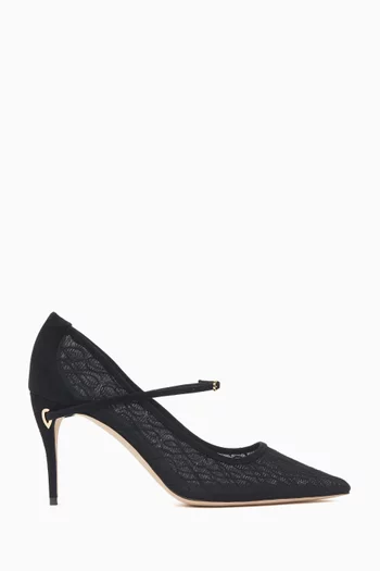 Lorenzo 85 Pumps in Suede & Mesh