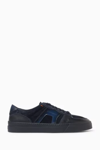 Panelled Sneakers in Suede