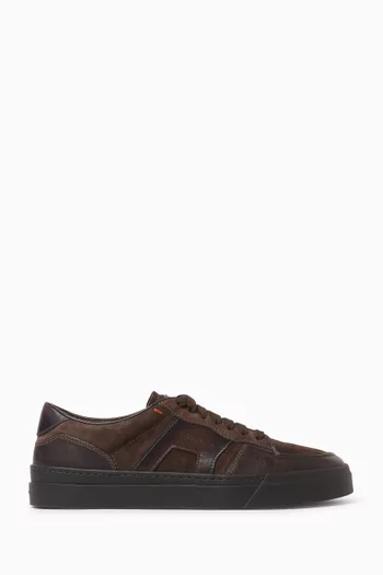 Panelled Sneakers in Suede