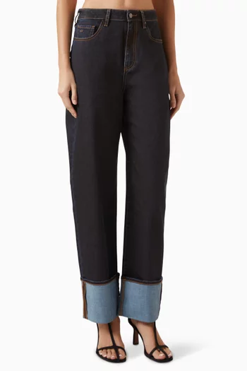 Rolled-cuff Jeans in Denim