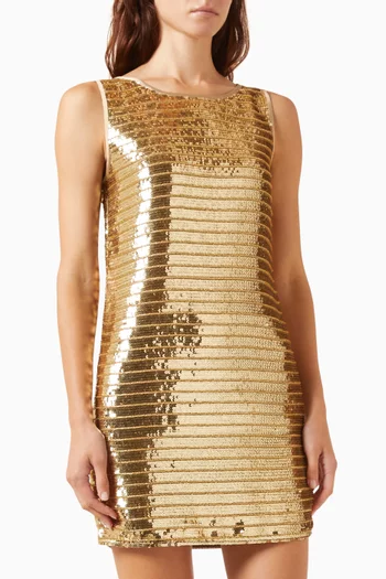 Sequinned Mini Dress in Chiffon