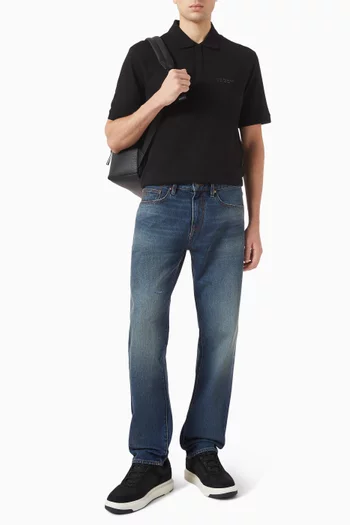 AX Logo Polo Shirt in Cotton