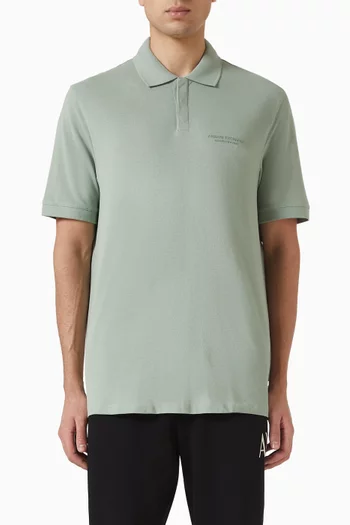 AX Logo Polo Shirt in Cotton