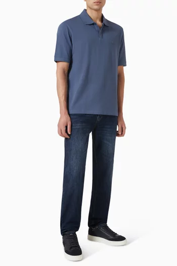 AX Logo Polo Shirt in Cotton