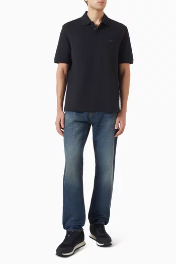 AX Logo Polo Shirt in Cotton