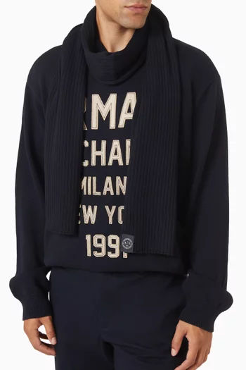 Logo Scarf in Cotton-knit