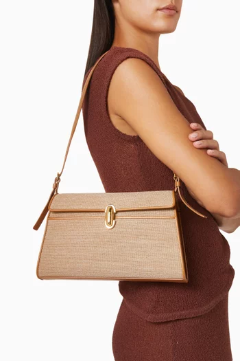 Symmetry Shoulder Bag in Canvas & Leather