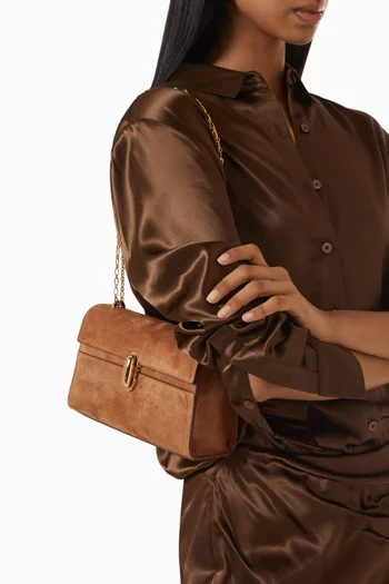 Symmetry Pochette Chain Crossbody Bag in Suede