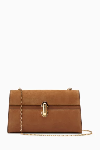 Symmetry Pochette Chain Crossbody Bag in Suede