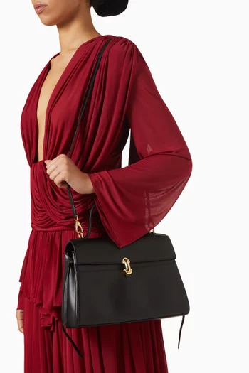 حقيبة سوفت سيميتري صغيرة بيد علوية جلد عجل