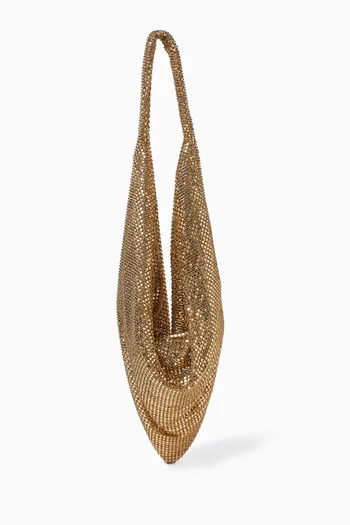 Small Ursula Shoulder Bag in Rhinestone Mesh