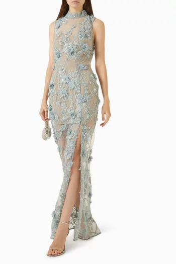 Tiffany Sequin Floral Maxi Dress