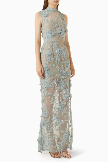 Tiffany Sequin Floral Maxi Dress