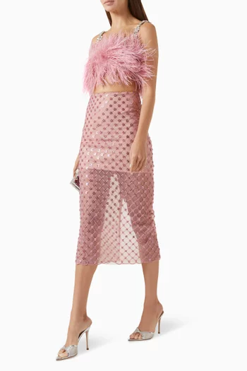 Liora Sequin-embellished Midi Skirt