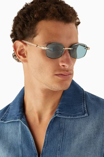 Micah Rectangular Sunglasses in Metal
