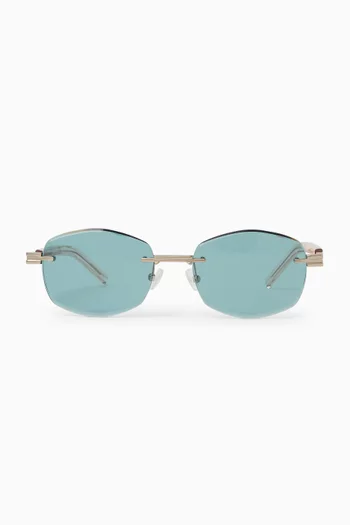 Micah Rectangular Sunglasses in Metal