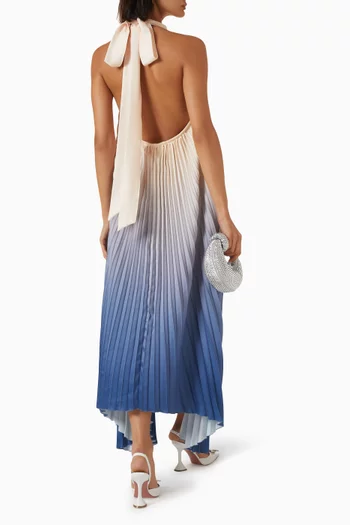 Olympia Pleated Halter Gown