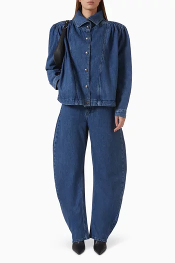Gathered Jacket in Denim