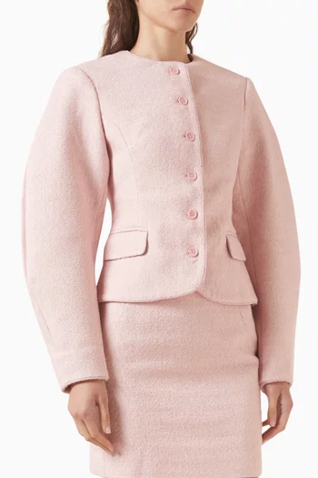 Cocoon-sleeve Jacket in Bouclé