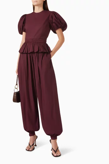 Balloon Pleated Pants in Organic Cotton