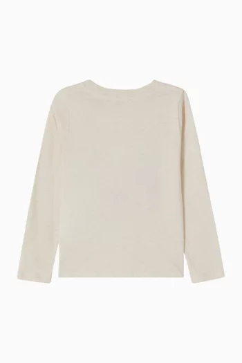 Floral Logo T-Shirt in Cotton Jersey
