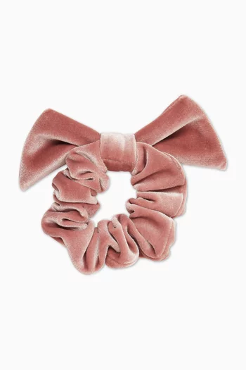 Bow Scrunchie in Cotton Velvet