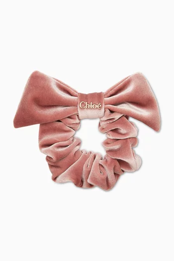 Bow Scrunchie in Cotton Velvet