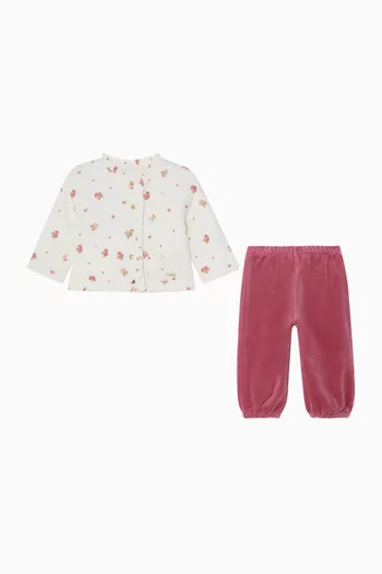 All-over Print Cardigan & Pants Set