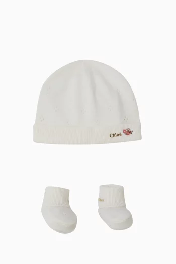 Knitted Beanie & Booties Gift Set