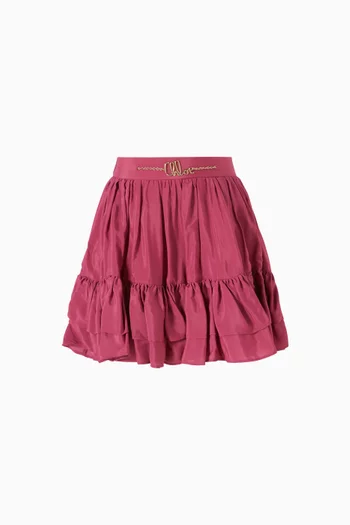 Ruffled Skirt in Silk & Viscose Crepe
